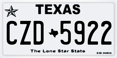 TX license plate CZD5922