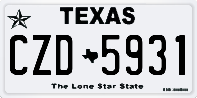 TX license plate CZD5931
