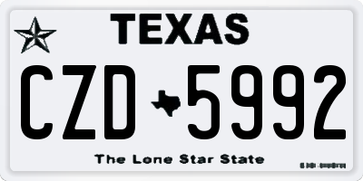 TX license plate CZD5992