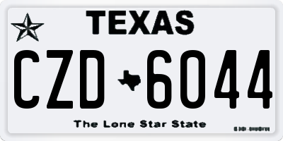 TX license plate CZD6044