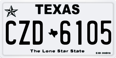 TX license plate CZD6105