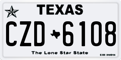 TX license plate CZD6108