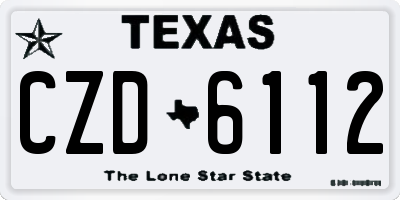 TX license plate CZD6112
