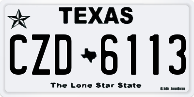 TX license plate CZD6113