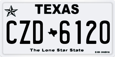 TX license plate CZD6120