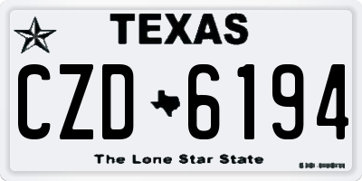TX license plate CZD6194