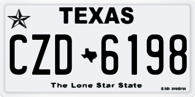 TX license plate CZD6198