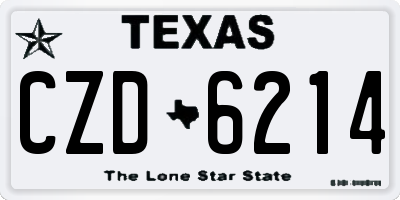 TX license plate CZD6214