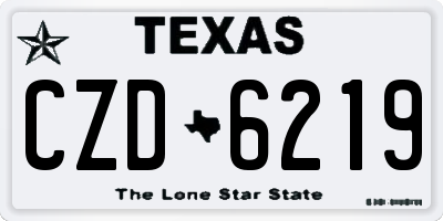 TX license plate CZD6219