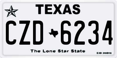 TX license plate CZD6234
