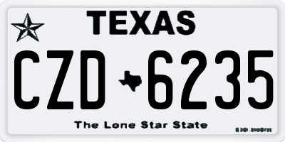 TX license plate CZD6235