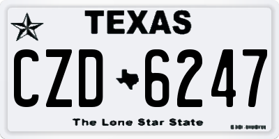 TX license plate CZD6247