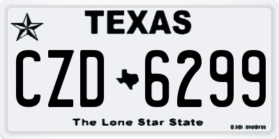TX license plate CZD6299
