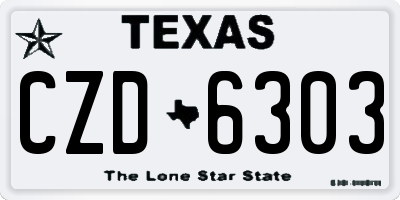 TX license plate CZD6303