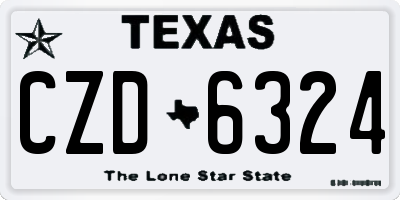TX license plate CZD6324