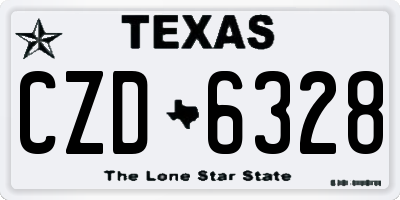 TX license plate CZD6328