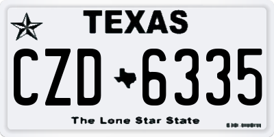 TX license plate CZD6335