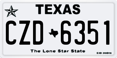 TX license plate CZD6351