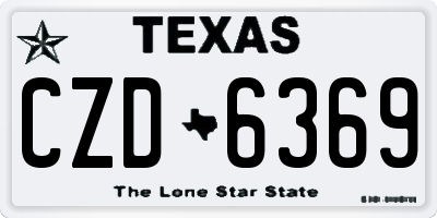 TX license plate CZD6369