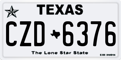 TX license plate CZD6376