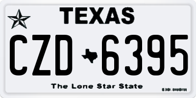 TX license plate CZD6395
