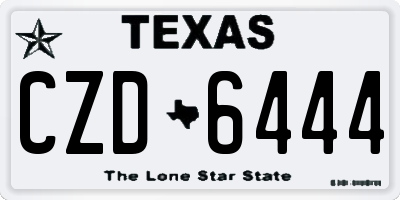 TX license plate CZD6444