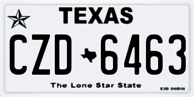 TX license plate CZD6463