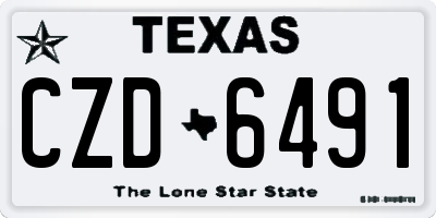 TX license plate CZD6491