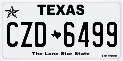 TX license plate CZD6499