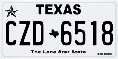 TX license plate CZD6518