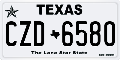 TX license plate CZD6580