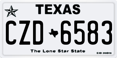 TX license plate CZD6583