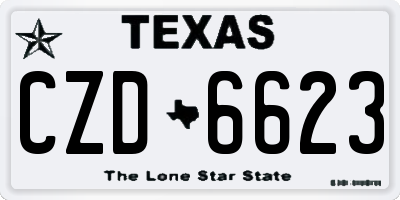 TX license plate CZD6623