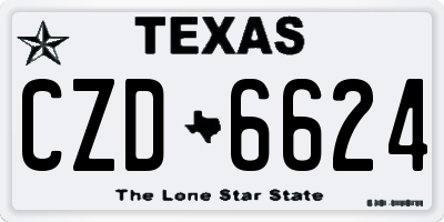 TX license plate CZD6624