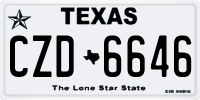TX license plate CZD6646