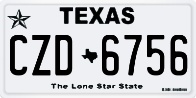 TX license plate CZD6756