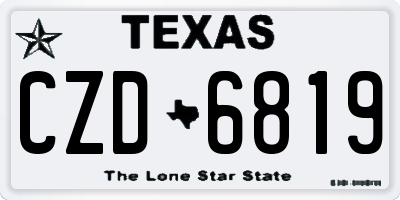 TX license plate CZD6819