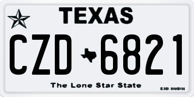 TX license plate CZD6821