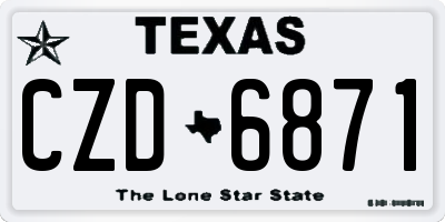 TX license plate CZD6871