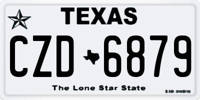 TX license plate CZD6879