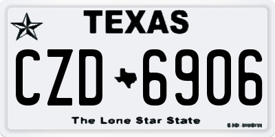 TX license plate CZD6906