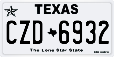 TX license plate CZD6932
