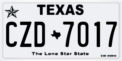 TX license plate CZD7017