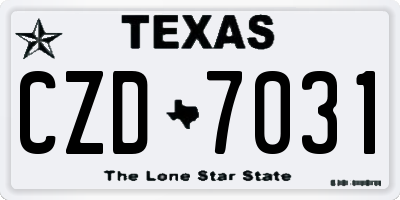 TX license plate CZD7031