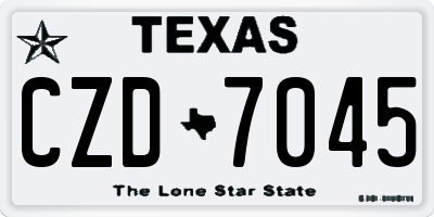 TX license plate CZD7045