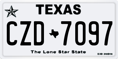 TX license plate CZD7097