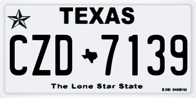 TX license plate CZD7139