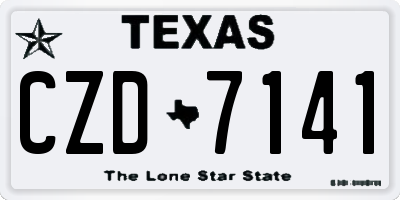 TX license plate CZD7141