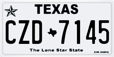 TX license plate CZD7145