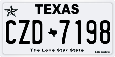 TX license plate CZD7198
